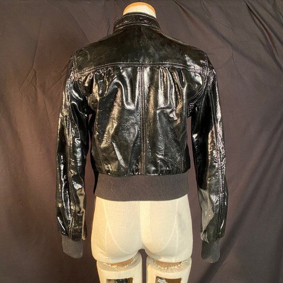 Emilie D. Genuine Leather Bomber Jacket Size Medium - Picture 4 of 8